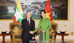 Tổng Bí thư hội kiến Cố vấn Nhà nước Myanmar San Suu Kyi